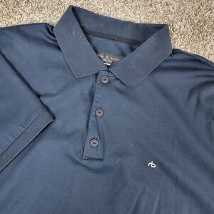 Rag & Bone Mens XL Solid Black Stretch Knit Polo Short Sleeve